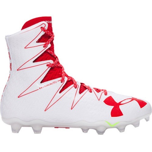 under armour men's highlight mc football cleat red and white